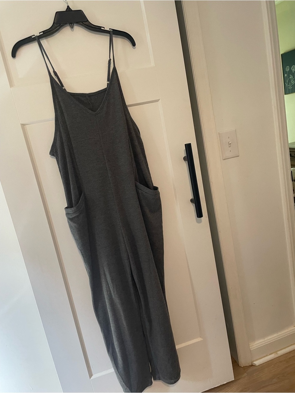 Gray Sleeveless Jumpsuit with Pockets